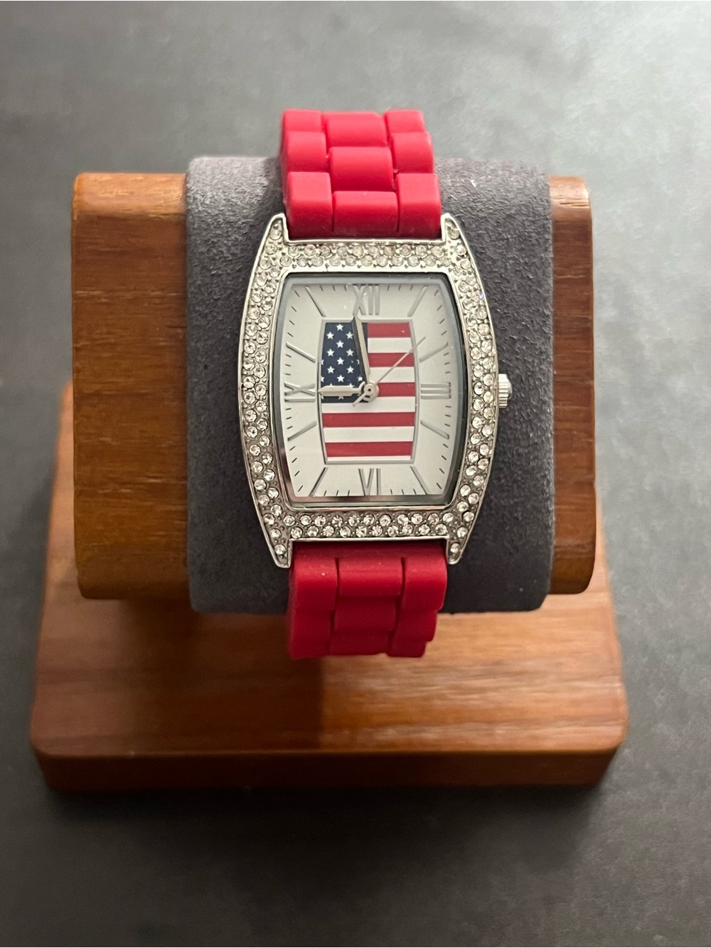 Men’s Red Silicone Strap Watch - Stainless Steel Case Back